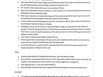 AQA ALEVEL RELIGIOUS STUDIES (NEW SPEC) PHILOSOPHY A2 : SELF- DEATH AND AFTER LIFE REVISION NOTES