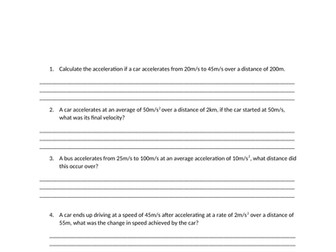 Acceleration Lesson AQA 9-1 Spec