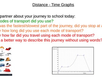 Distance/Time Graphs lesson with differentiation