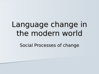 The Social Processes of Language Change