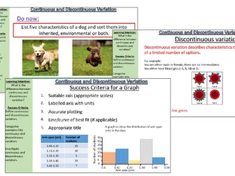 Continuous and Discontinuous Variation Activate B2.3.4 (Two lessons)