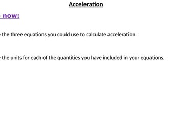 AQA Physics paper 2 revision - Acceleration with required practical