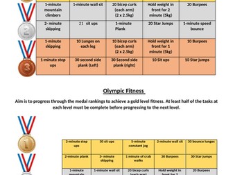 Fitness lesson Task card