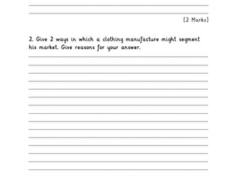 GCSE Business Studies Market Segmentation Presentation and Worksheet