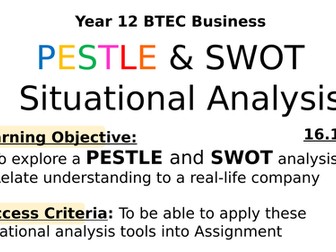 BTEC Business Studies PESTLE and SWOT Analysis Presentation