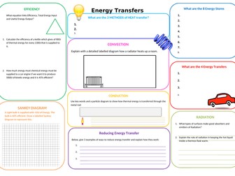 Energy Transfers Revision Mat