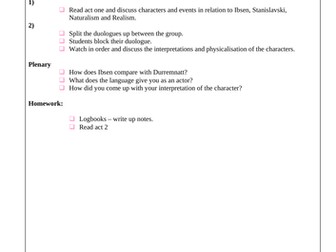 A Dolls House Ibsen A Level Drama lessons and PPT