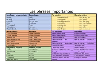 Target Language Classroom Phrases