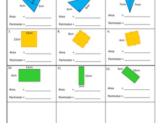 Area and Perimeter KS3