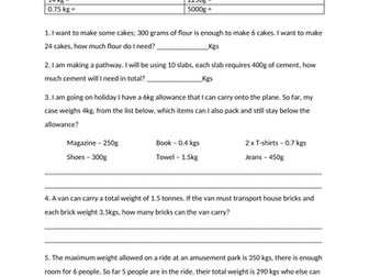 Weight and Mass PP and worksheets