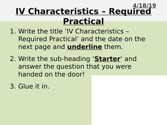 AQA GCSE Physics IV Characteristics Required Practical
