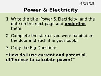 AQA GCSE Physics Power and Electricity
