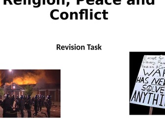 Revision activities for AQA Religious Studies A G.C.S.E Peace and Conflict