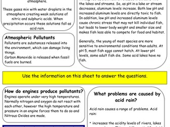 Edexcel GCSE Combined and Separate Chemistry- Environmental Chemistry- Acid Rain