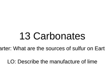 Topic 13 Carbonates