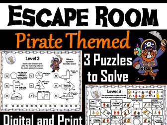 Area and Perimeter Activity: Pirate Themed Escape Room Geometry
