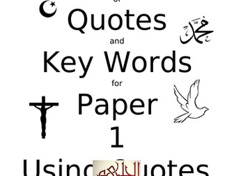 Key Words and Quotes for AQA Religious Studies GCSE Paper 1 Christianity and Islam