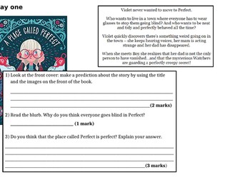 Y6 15 minute reading activities - 9 activities for 9 days!