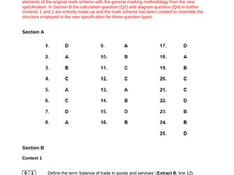 Additional Practice 'Past' Papers for AQA AS-level Economics (new spec
