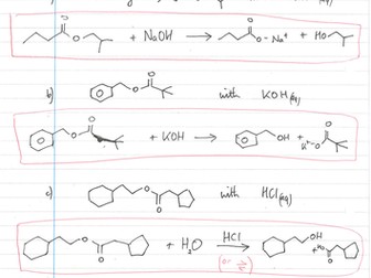 Hydrolysis of esters