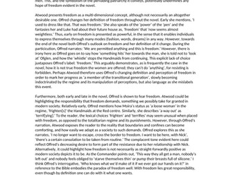 A* ESSAY ON 'THE HANDMAID'S TALE'