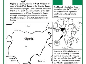 NIGERIA - Introductory Geography Worksheet