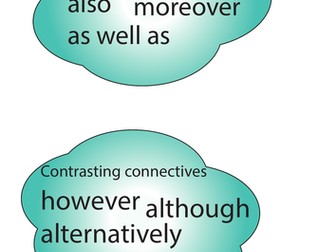 Connectives by type_on a cloud graphic for displays or preteaching