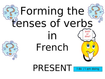 Wall display of tense formation in French