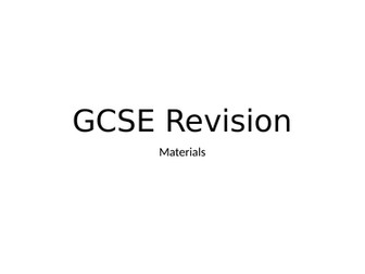 GCSE Revision - Smart/Modern Materials
