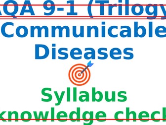 AQA (9-1) Trilogy Biology Communicable Diseases Syllabus Knowledge Checker