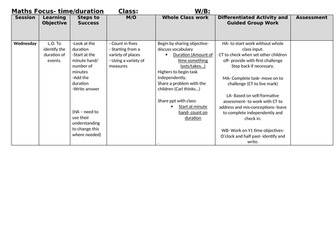 Maths Time Duration differentiated challenges LKS2 Year 3 Year 4