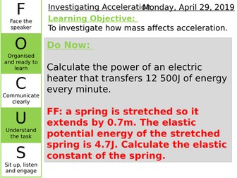 Force, Mass, Acceleration Practical