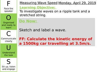 Wave Speed Required Practical