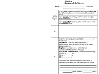 Physics Paper 2 Homework Tasks