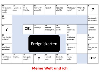 KS3 German Board game Stimmt 1 Kapitel 1 Meine Welt
