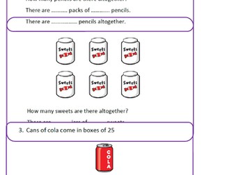 Counting in 25's worksheet and problems