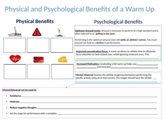 Physical and Psychological benefits of a warm up