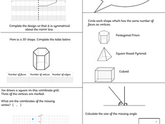 KS2 Maths SAT's targeted one page revision.