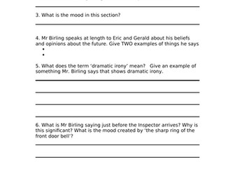 Eduqas GCSE Literature - An Inspector Calls - Priestley Revision Resources