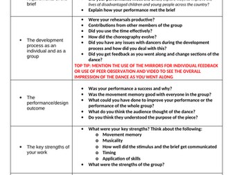 Component 3 Dance Evaluation Log