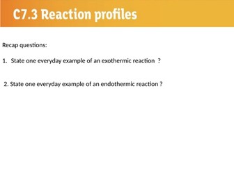 C7.3 Reaction profiles AQA 9-1 foundation low ability lesson