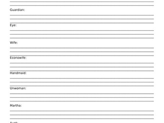 The Handmaid's Tale First Reading Quiz (with teacher sheet/answers)