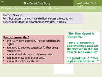 GCSE AQA Geography Thar Desert Challenges Lesson 8