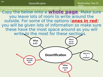 GCSE AQA Geography Desertification Lesson 9