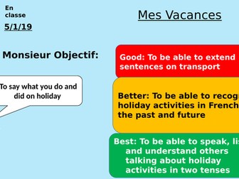 Les Vacances Studio GCSE French