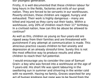 A letter model linked to workhouses