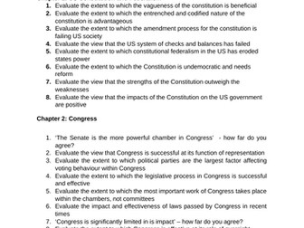 Us Government And Politics Essay Questions