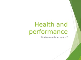 Revision cards for GCSE PE (9-1) Edexcel