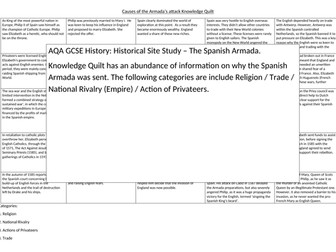 AQA GCSE HISTORY - HISTORICAL SITE STUDY - THE ARMADA - CAUSES