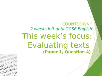 AQA GCSE English Paper 1, Question 4, Evaluating texts